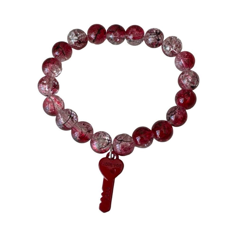 Elegant Red and Black Beaded Bracelet Set - Picture 2 of 5